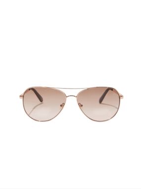 Kate Spade Emmaline Rose Gold Aviator Sunglasses With Gradient Brown Lenses